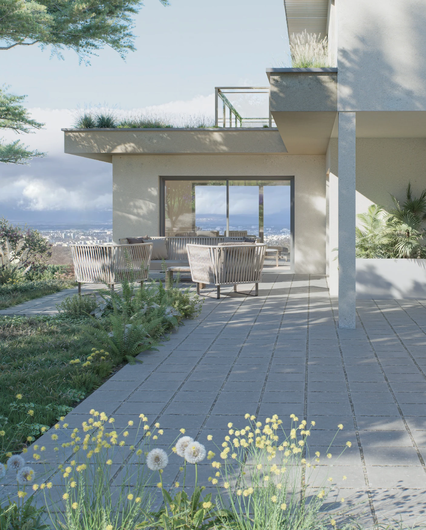 Rendu 3D - Étude 07 — Villa Contemporaine